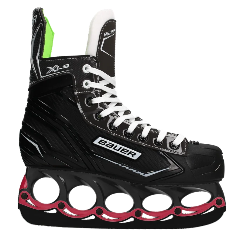 BAUER X-LS · Redline · Holder: Schwarz · Stabilisator: Metallic Rot · Runner: Schwarz · Clips: Metallic Rot
