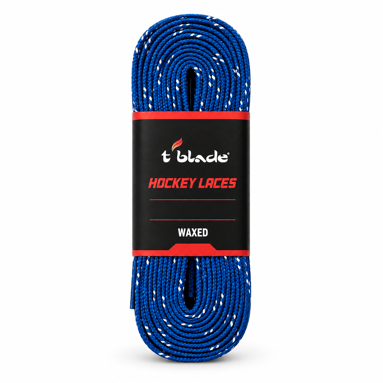 Lacets de patins à glace bleus cirés – image 1
